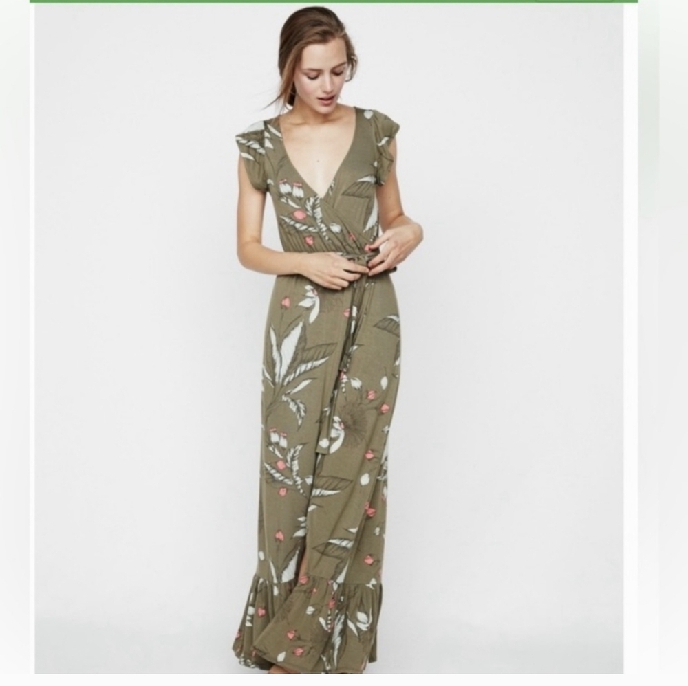 Express Faux Wrap Maxi Dress